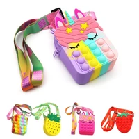 new unicorn simple dimple messenger bag fidget toys push bubble antistress children toy its keychain wallet free shippingt