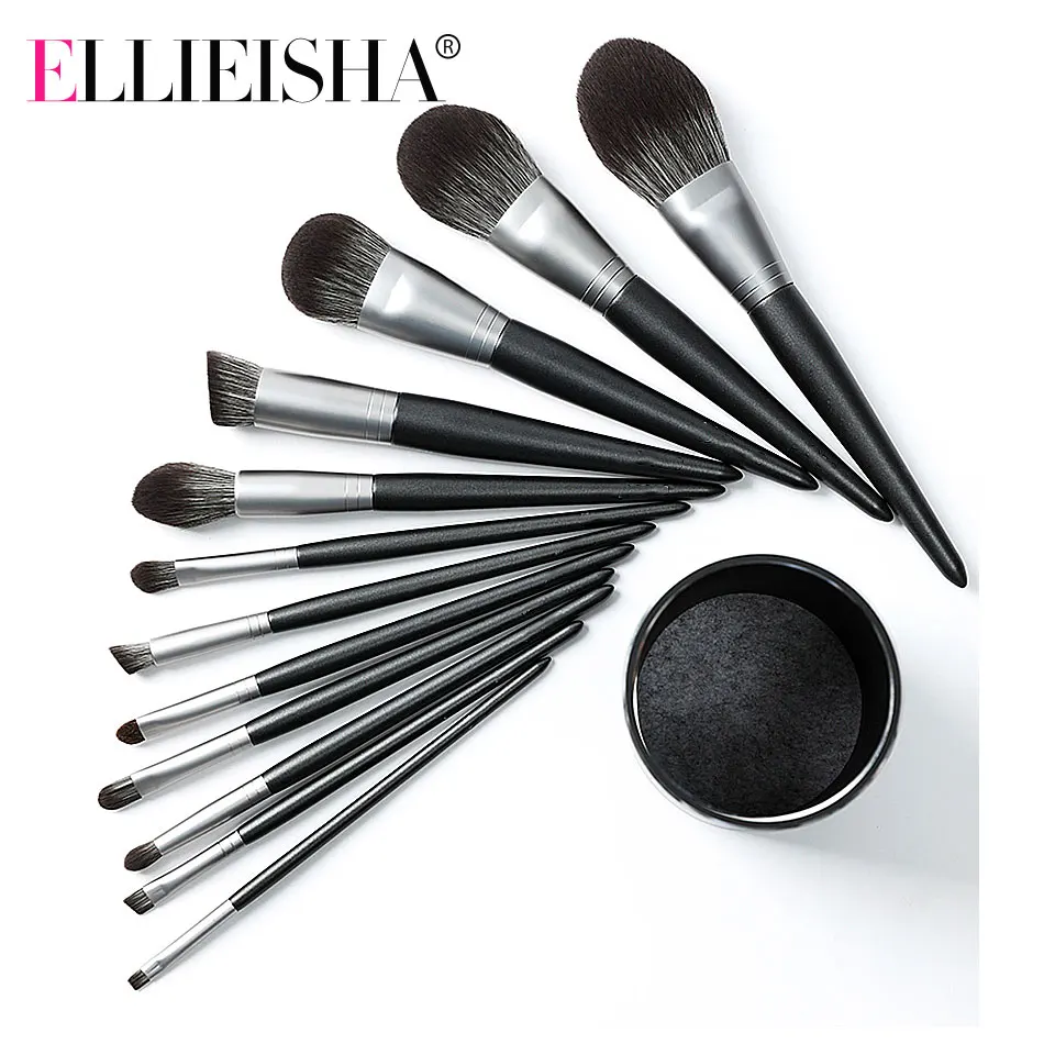 Набор кистей для макияжа ELLIEISHA профессиональные натуральные кисти из козьего