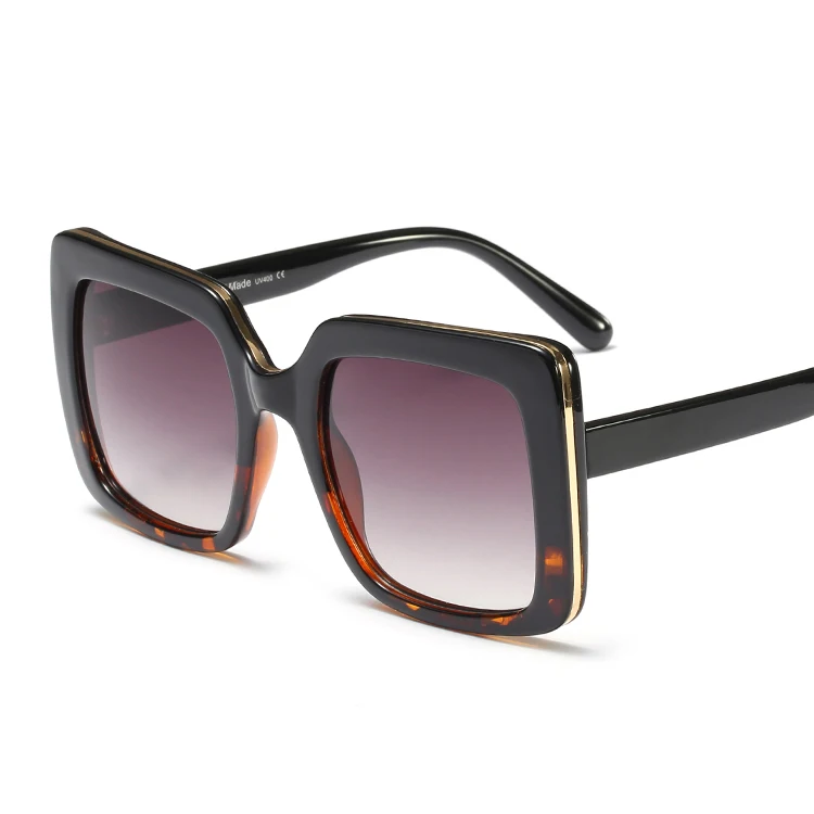 

Senta Women Luxury Sunglasses Square Wrap Gradient Gray Coffee Leopard Oversize Goggle Oculos De Sol Polarized UV400 Sun Glasses