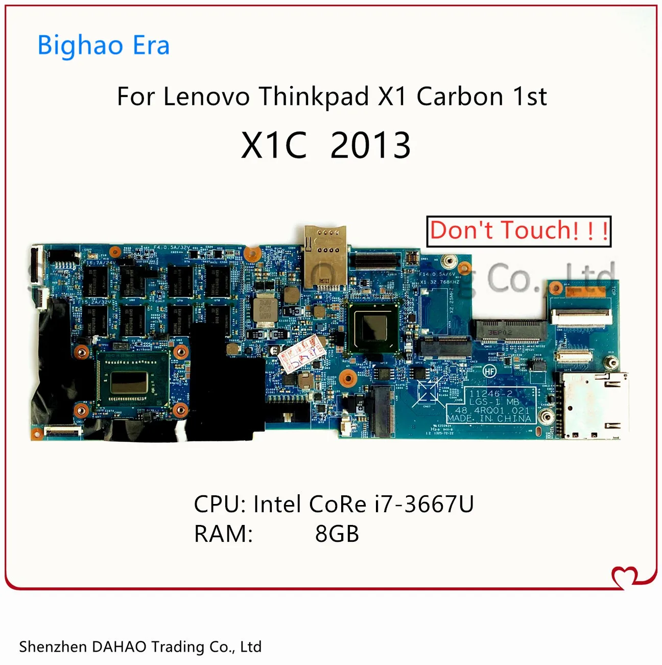 

Fru: 04Y1978 04Y1988 For Lenovo Thinkpad X1 Carbon 1st Gen X1C 2013 Laptop Motherboard 11246-1 48.4RQ01.021 With i7-3667U 8G-RAM
