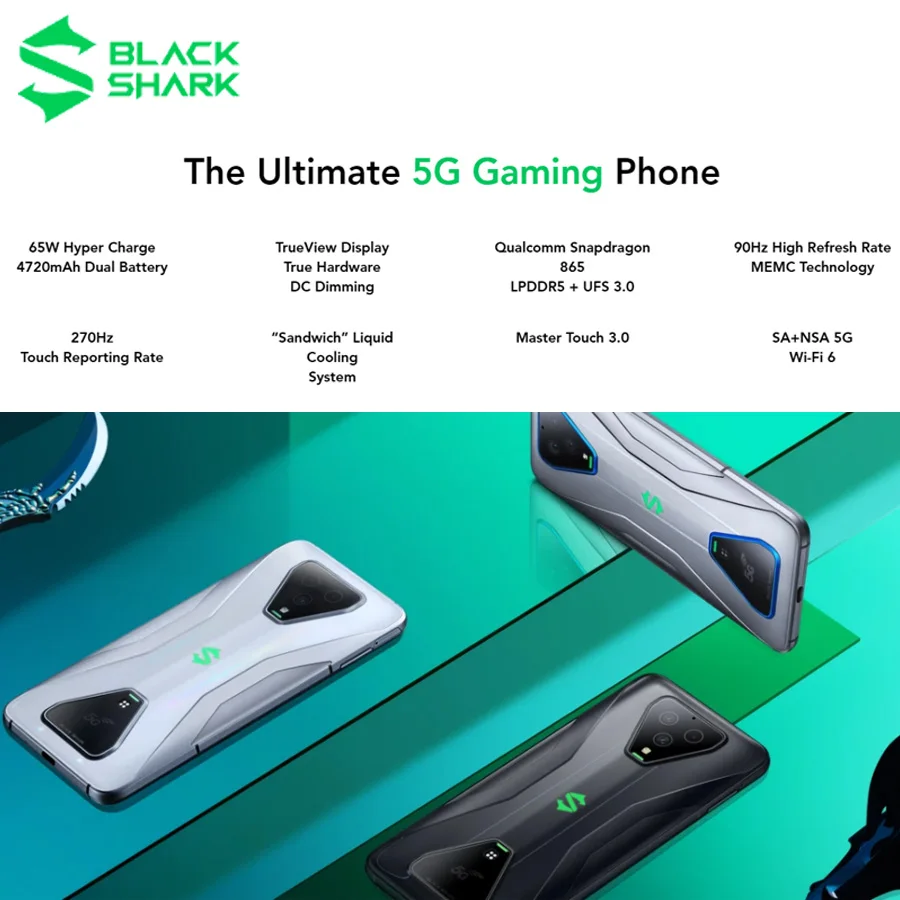 Игровой телефон Black Shark 3 глобальная версия дюйма 8 ГБ ОЗУ 6 67 Гб ПЗУ Snapdragon 128 865 5G две