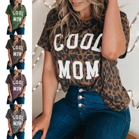 cool fashion women blouse summer short sleeve top leopard printed women t shirt loosecasaul tops female clothing