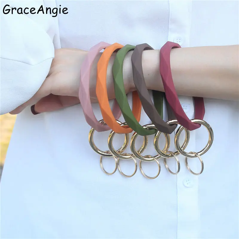 Большой силиконовый браслет мужской большой O-образный брелок на запястье с