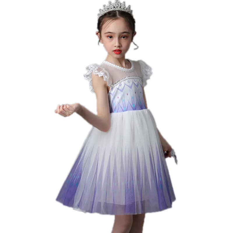 

Elsa Princess Girls SNOW QUEEN Elsa Dress Children Estonia Queen Summer halloween birthday princess costume