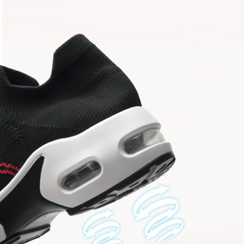 Женские кроссовки на платформе Дышащие носки Женская обувь танкетке Визуально