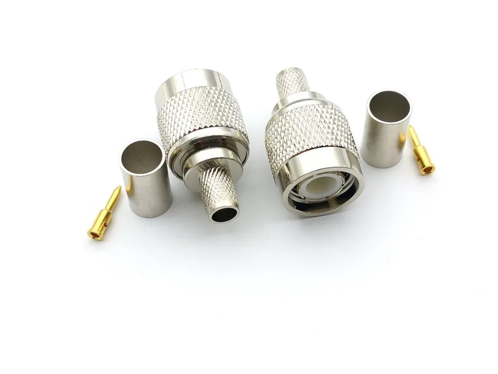 100Pcs TNC Male Crimp for RG58 LMR195 RF Coax Cable Connector