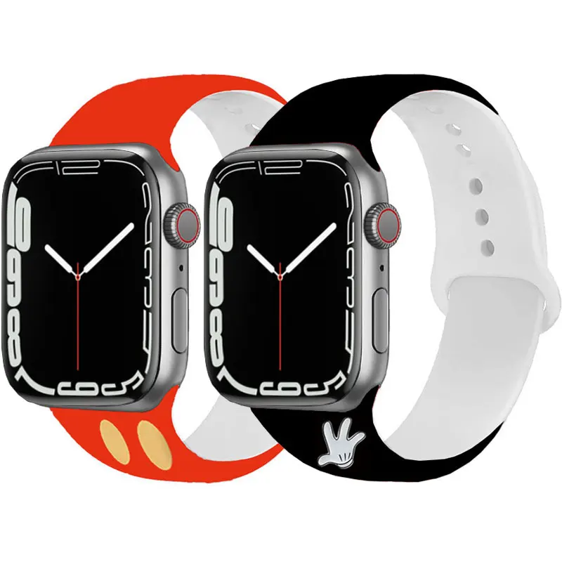 

Cartoon Strap For Apple Watch Band 44mm 40mm Printing Silicone Wristband Bracelet iWatch Series 7 6 SE 5 4 3 Accessories 45mm
