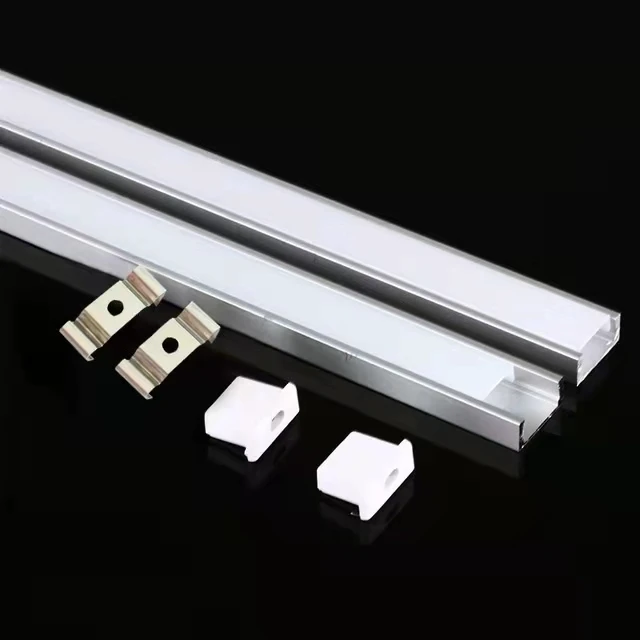 

0.5m 12mm Aluminum profiles U-Style for 5050 5630 LED strip aluminum alloy flat shell + PC cover For with aluminum profiles