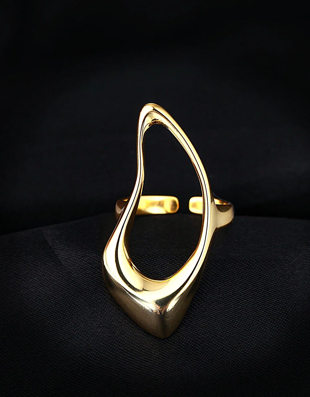

Minimalist 925 Sterling Silver Finger Rings Hollow Irregular Rings New Vintage France Gold Plated Elegant Wedding Bride Jewelry