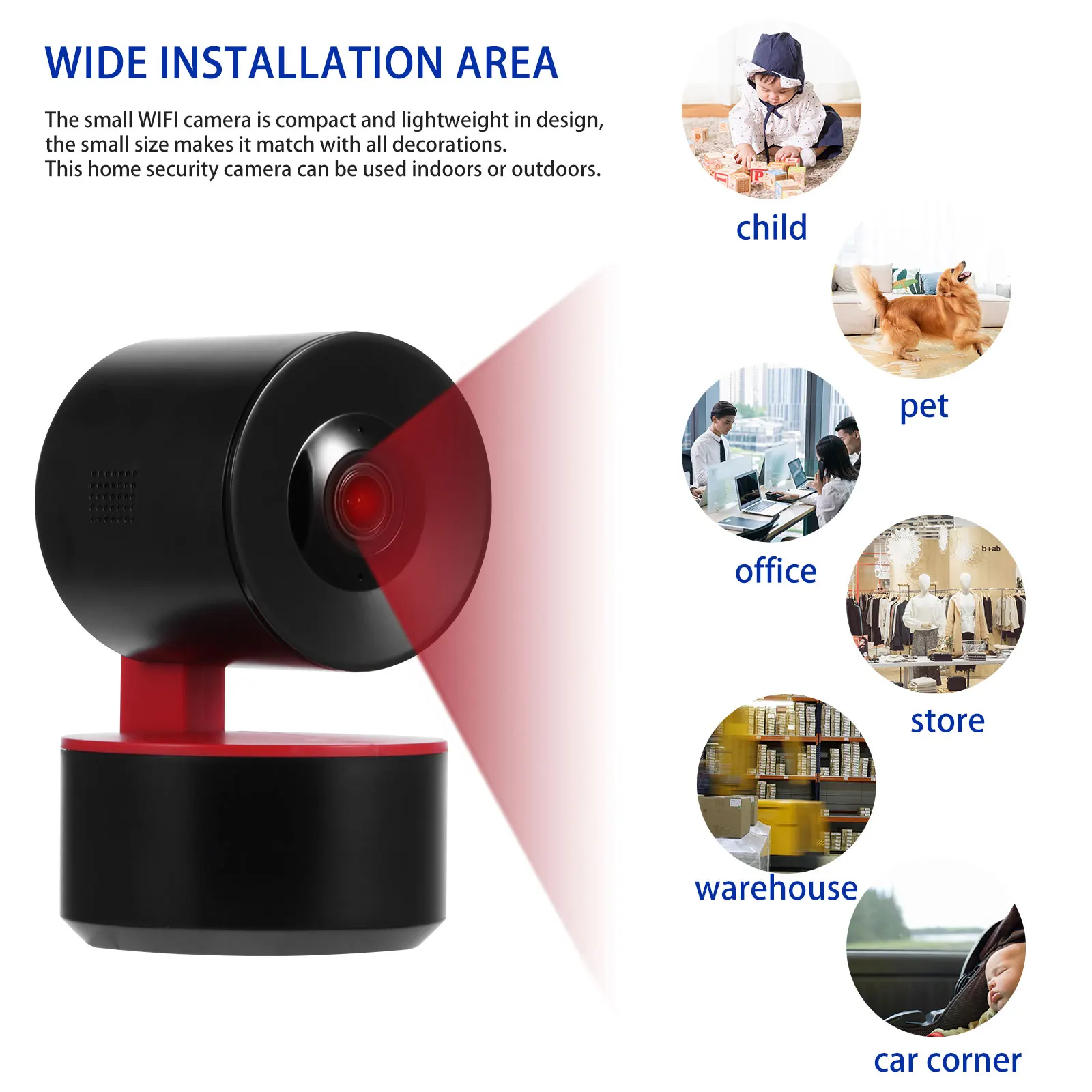 

IP-камера 1080P Компактная Беспроводная с поддержкой Wi-Fi и функцией ночного видения