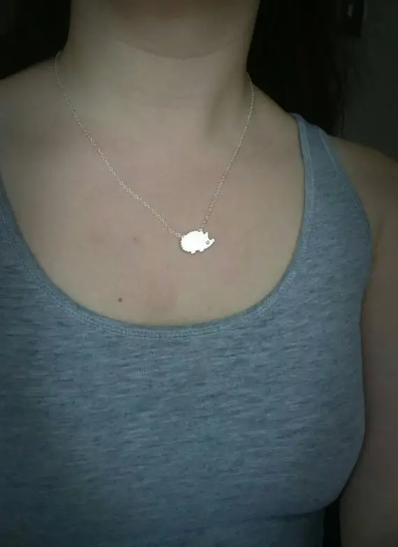 Цепочка с подвеской в виде Ежика Женская ожерелье простым мультяшным животным