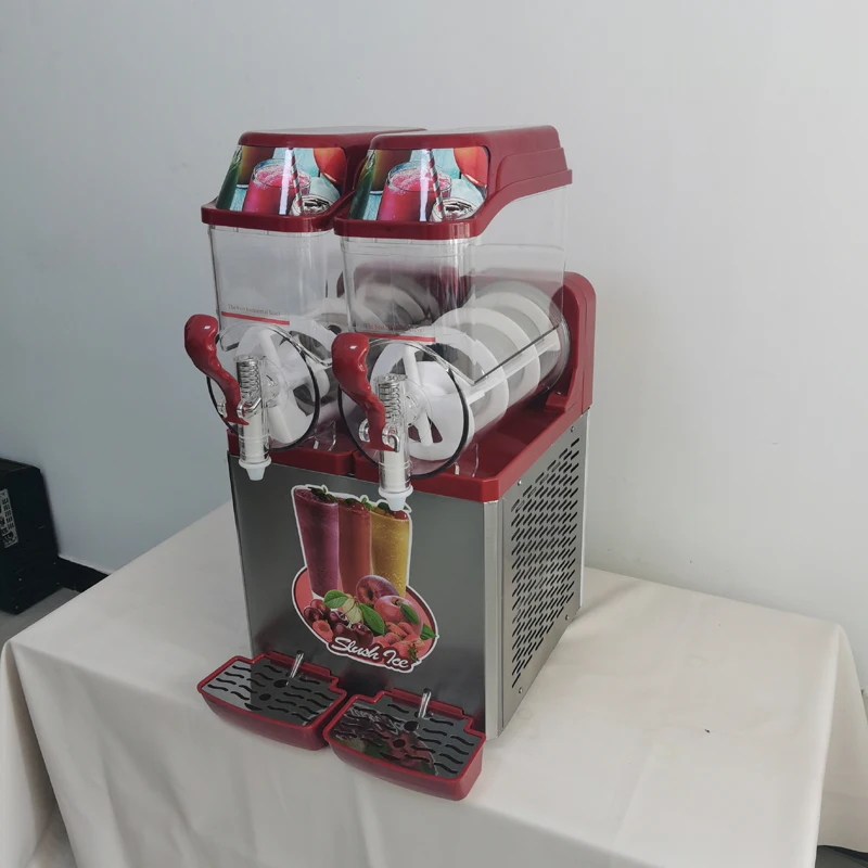

Commercial Slush Machine Electric Smoothie Maker 2 Cylinder Snow Melting Machine Ice-Cool Juice Dispense