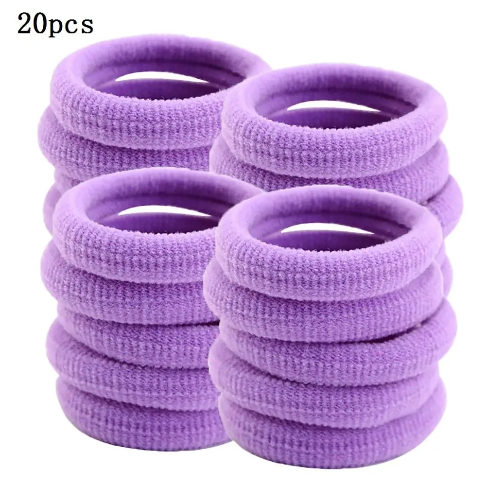 20pcs 28 шт., одноцветная шелковая атласная лента для волос Ligas Para Cabello Chouchou Cheveux Femme, инструменты для укладки волос, косички для волос - Цвет: 20pcs