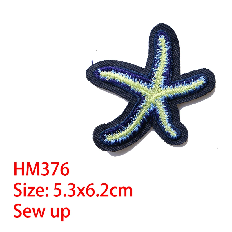 Cartoon Decorative Patch Stars Starfish sequins icon Embroidered Applique Patches For DIY Iron on Badges clothes Stickers | Дом и сад