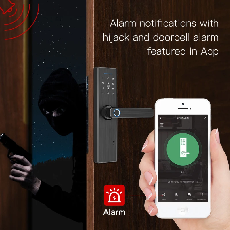 

Security Smart APP Password Multiple Unlock Electronic Smart Door Lock Tuya Wifi Electronic Door Lock Biometric Fingerprint