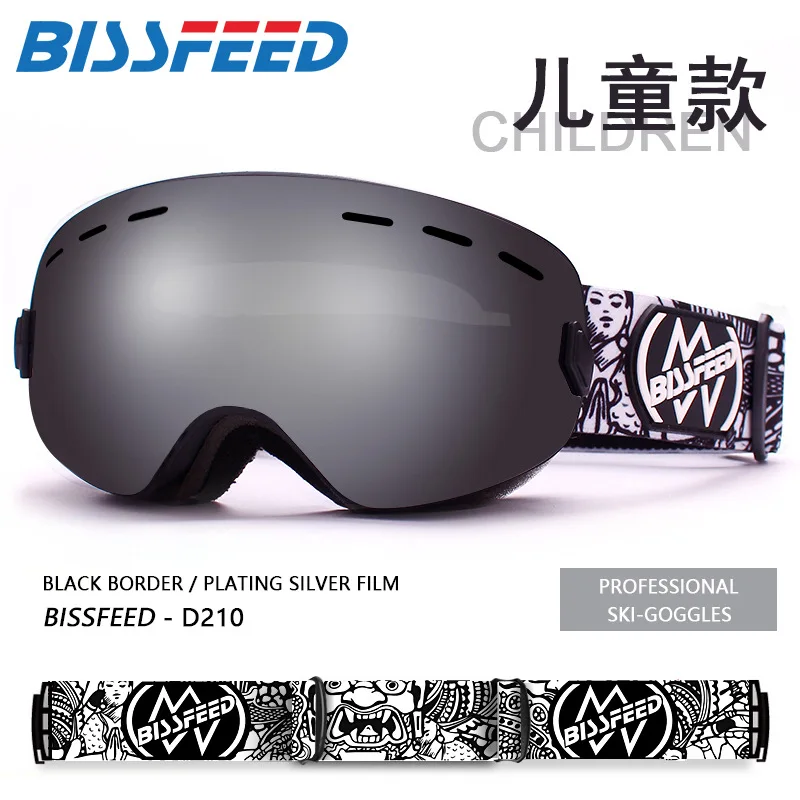 Лыжные очки для мальчиков и девочек двойные линзы анти-туман сноуборда детские