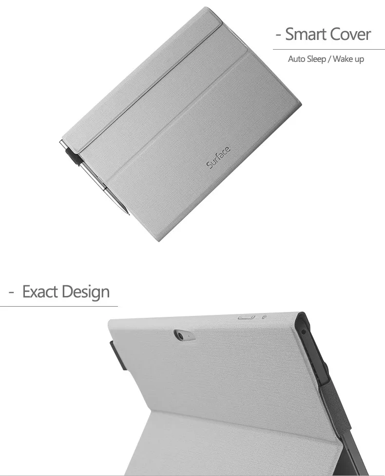 Роскошный чехол-книжка из искусственной кожи для microsoft Surface pro 4/Pro5 /PRO 6 с функцией автоматического сна/пробуждения и держателем для ручек