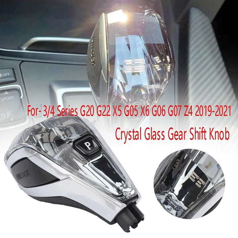 

Car Crystal Glass Gear Shift Knob Car Shift Handle for-BMW 3/4 Series G20 G22 X5 G05 X6 G06 G07 Z4 2018-2021 LHD