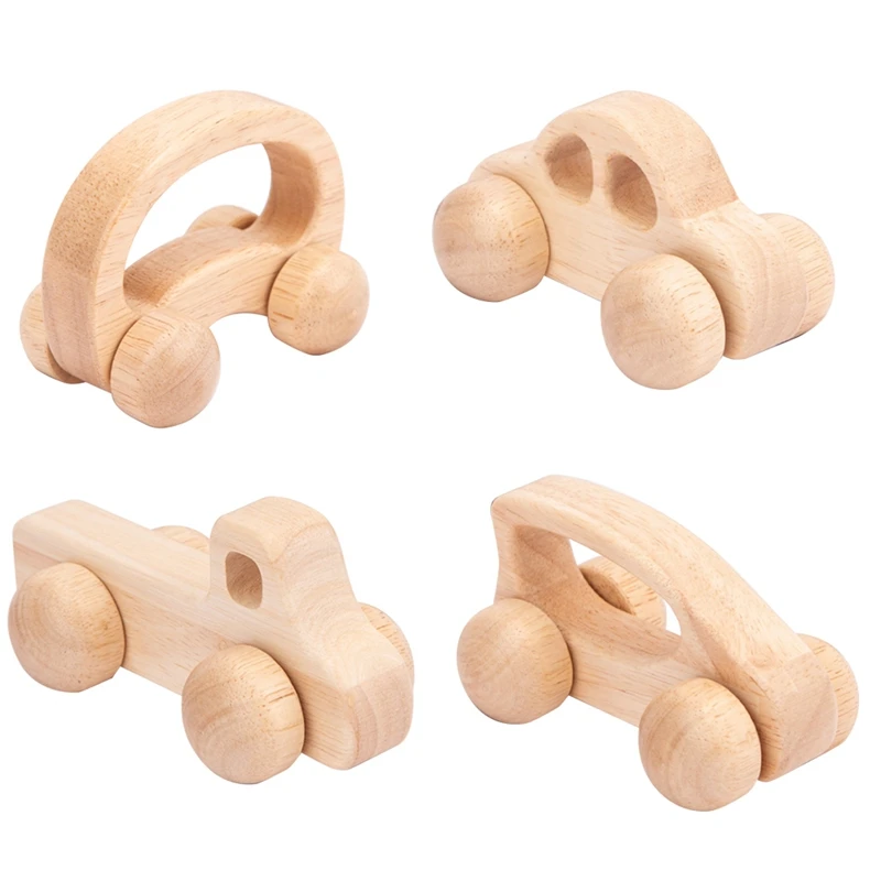 4 шт. Обучающие игрушки из дерева автомобильные блоки с автомобилем мультфильма