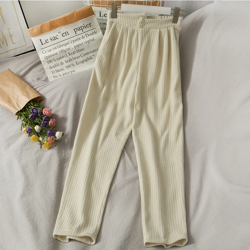 Однотонные универсальные Свободные повседневные брюки в гонконгском