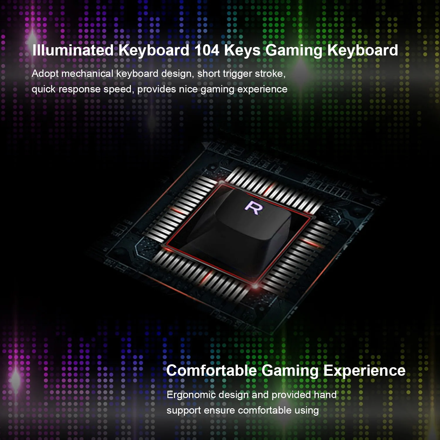 Клавиатура игровая с подсветкой 3 уровня яркости 104 клавиш USB | Компьютеры и офис