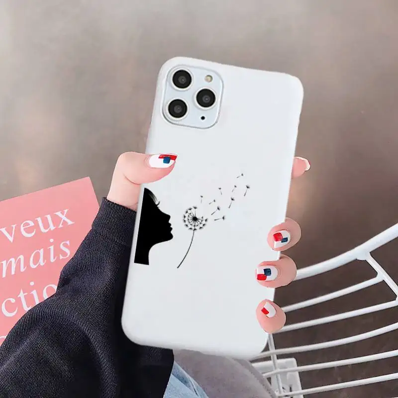 

Dandelion Simple flower Phone Case Candy Color for iPhone 6 7 8 11 12 s mini pro X XS XR MAX Plus