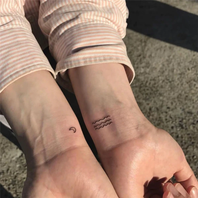 

Waterproof Temporary Tattoo Sticker Cartoon Moon Lake Small Size Body Art Fake Tatto Flash Tatoo Wrist Foot Hand for Men Women