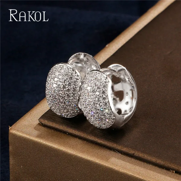 RAKOL блестящие ААА Цирконий с украшением в виде кристаллов золото Цвет полые