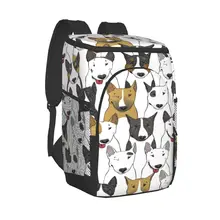 Refrigerator Bag Bull Terrier Dogs Soft Large Insulated Cooler Backpack Thermal Fridge Travel Beach Beer Bag
