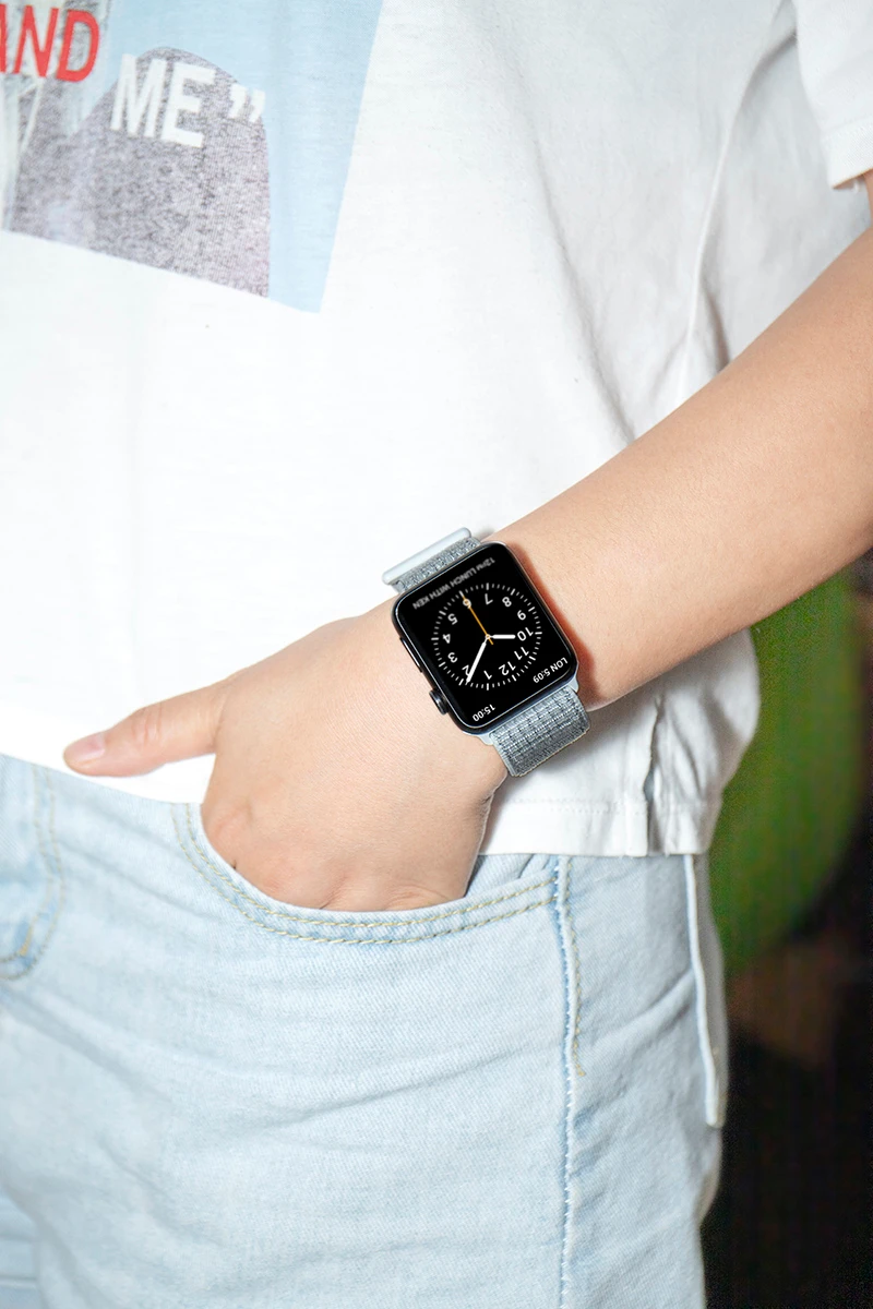 Новая высококачественная нейлоновая Спортивная петля для Apple Watch band Series 4 3 2 1 мягкий дышащий тканый ремешок 44 мм iwatch 42 мм 38
