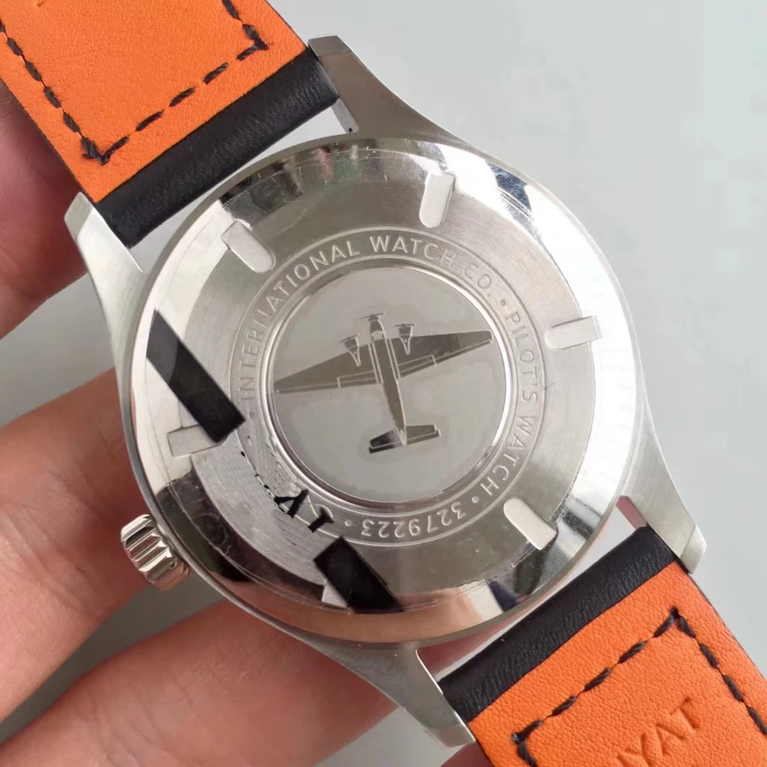 

Classic New Men Automatic Mechanical Pilot MARK XVIII Black Leather Stainless Steel Silver Sapphire Blue Sport Watch 40mm