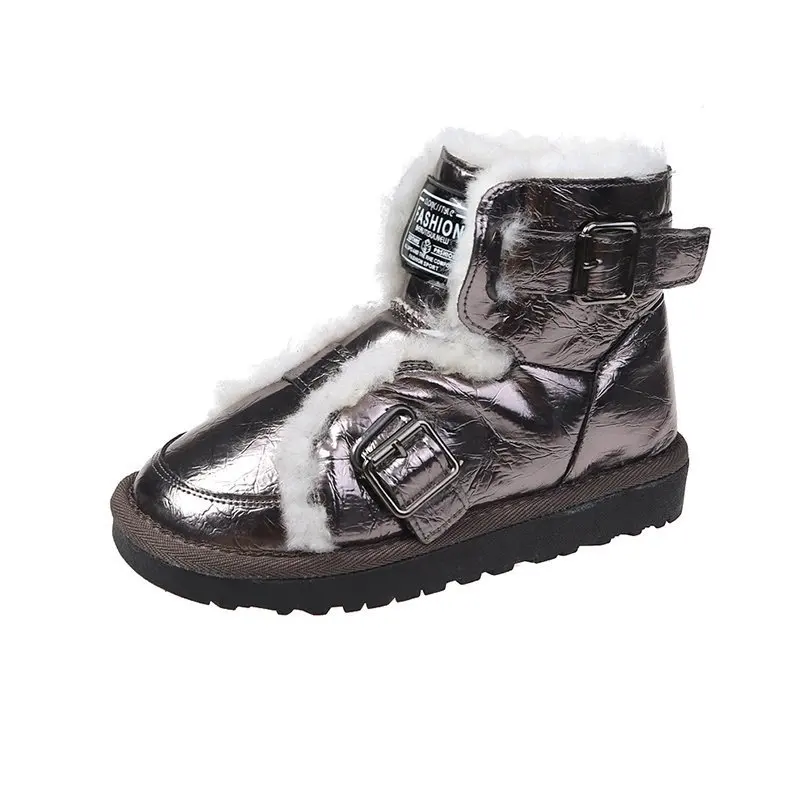 

LEOSOXS Women Ankle Boots Short Plush Warm Winter Women Boots Platform Flat Ladies Casual Fashion Women Snow Boots Winter Shoes