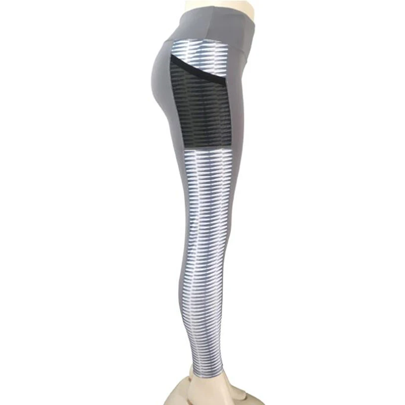 Женские леггинсы модные женские лоскутные с высокой талией для фитнеса черные