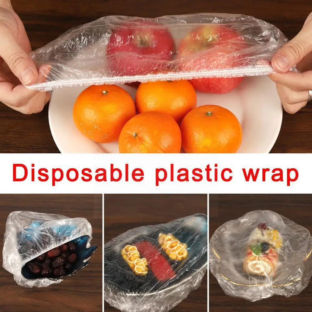 

Одноразовая плёнка-Крышка для домашних пищевых мисок, кухонные чехлы из полиэтилена для сохранения остатков, для Q4z7