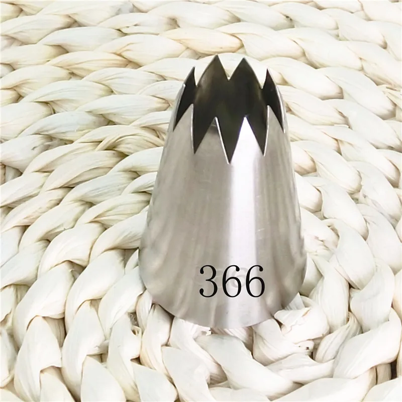 

1PC #366 Large Open Star Piping Nozzle Cake Decorating Tools Stainless Steel Icing Cream Nozzles Bakeware Pastry Tips