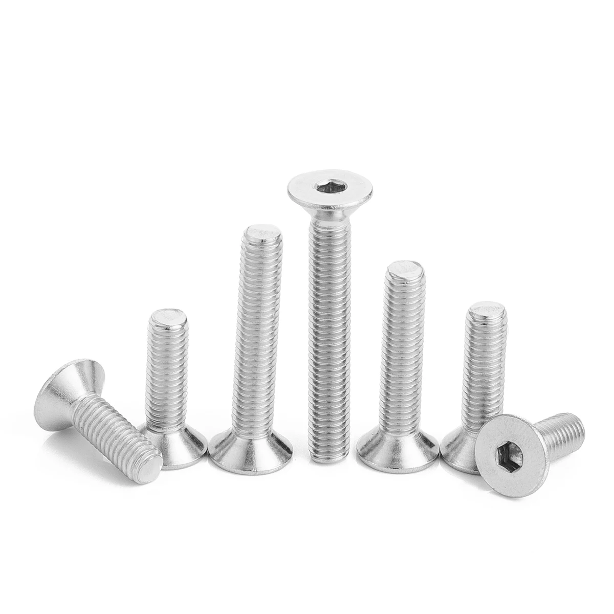 5/5M2 M2.5 M3 M4 M5 M6 M8 M10 304 Stainless Steel Hexagon Hex Socket Countersunk Screw Flat Head Screw Allen Bolts DIN7991  - buy with discount