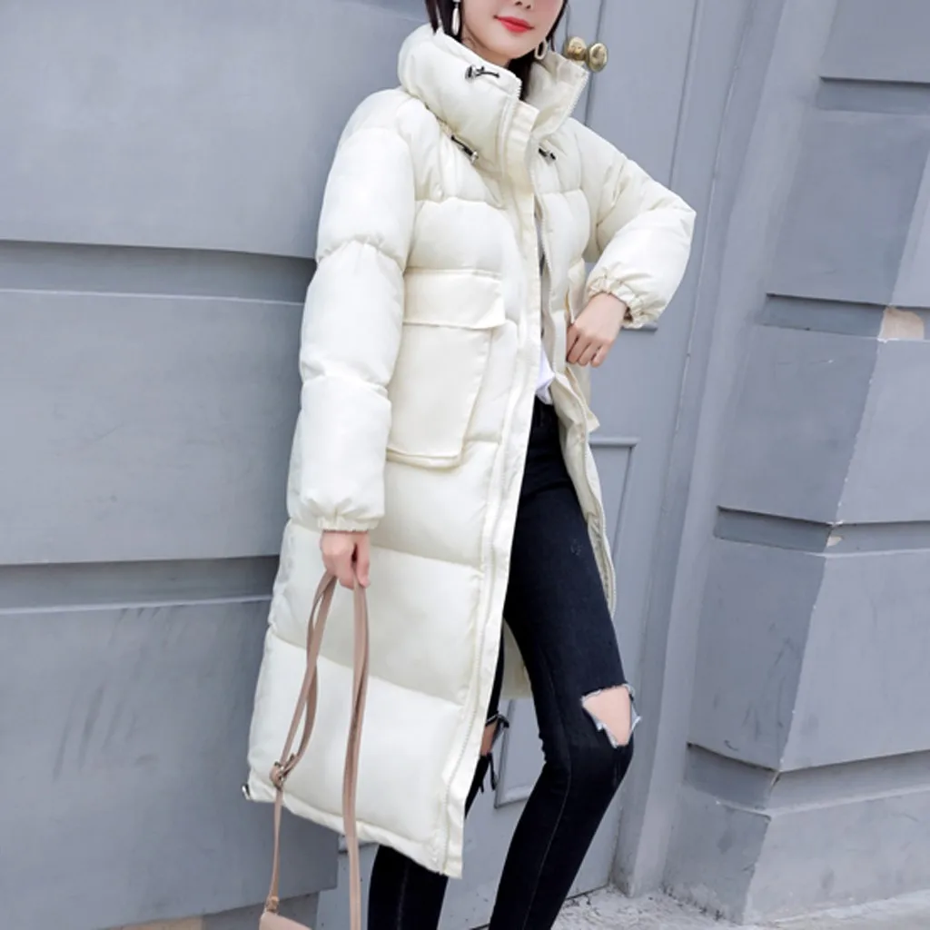 Зимняя женская куртка на белом утином пуху с длинным рукавом зимняя теплая