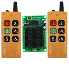 Промышленный беспроводной релейный выходной радиопередатчик 2000 м, 12 В постоянного тока, 24 В, 6 каналов, релейный выход, радиочастотный передатчик, приемник 315433 МГц