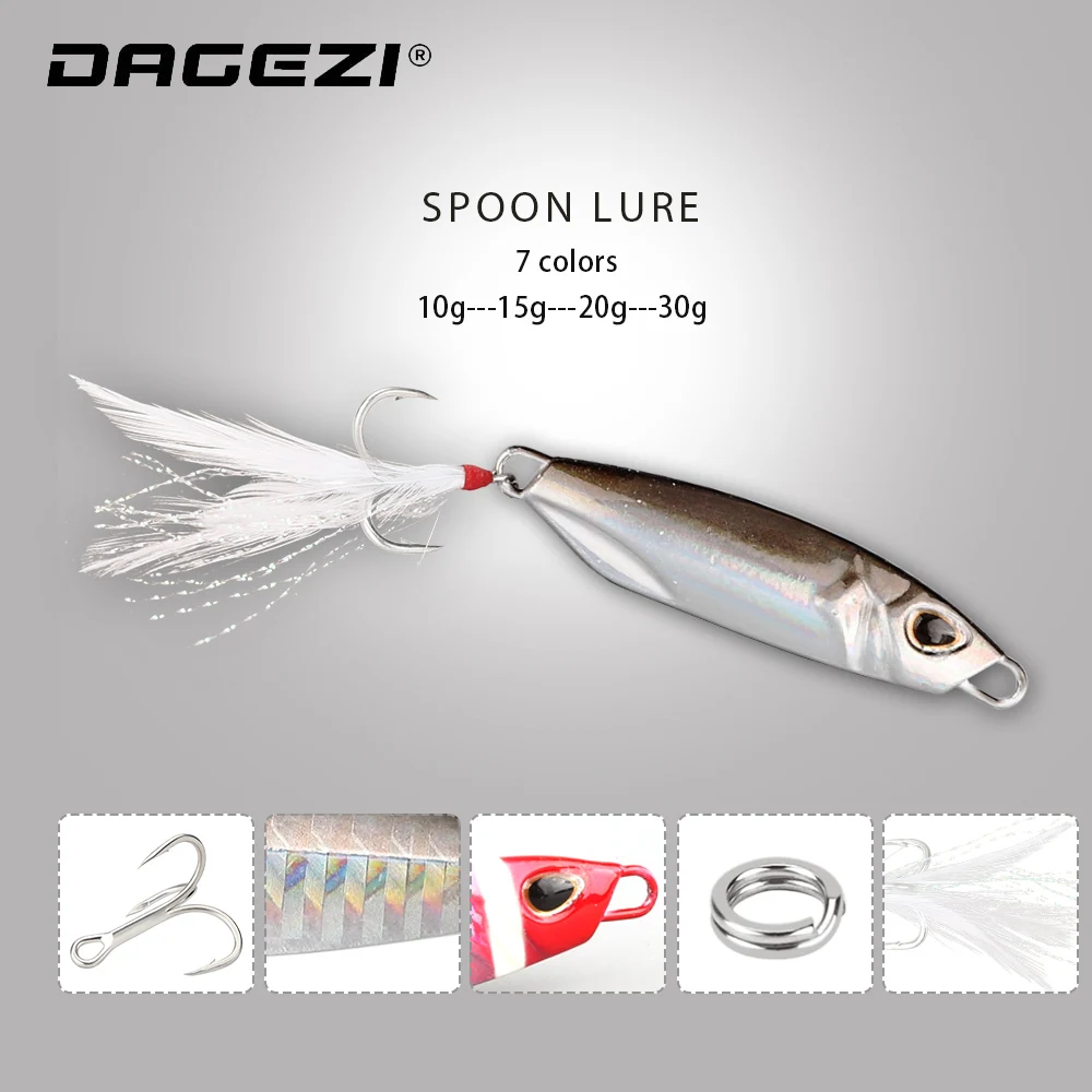 DAGEZI металлическая морская приманка для джиггинга со свинцовой головкой жесткая