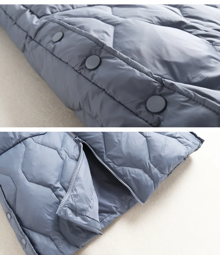

Jacket Long Winter Blue Hood and Coat for Women 90% White Duck Down Zipper Casacos Longos Feminino Abrigos Largos Mujer