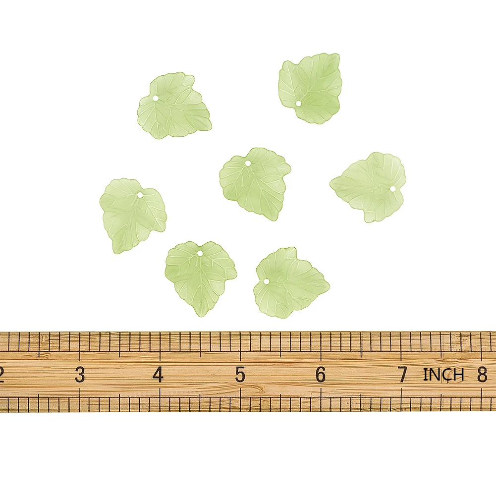 100 шт. Матовые прозрачные акриловые подвески в виде виноградных листьев для