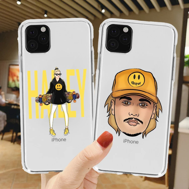 Модный бренд justine bieber drew House смайлик силиконовый чехол для телефона iPhone 11 Pro Max SE 5 5S