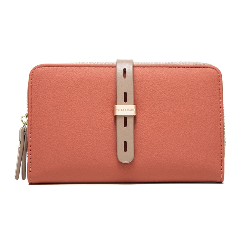 

Брендовый Новый Женский Средний кошелек, модный кошелек на застежке, Женский кошелек большой вместимости на молнии из нубука, держатель для...