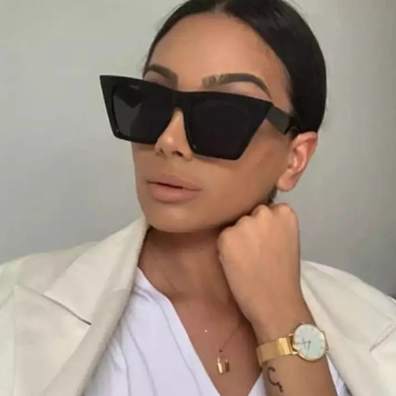 

YJ2607 2021 Classic Vintage Square Sunglasses Women Oversized Sunglasses Women Men Retro Black Luxury Sun Glasses Goggle