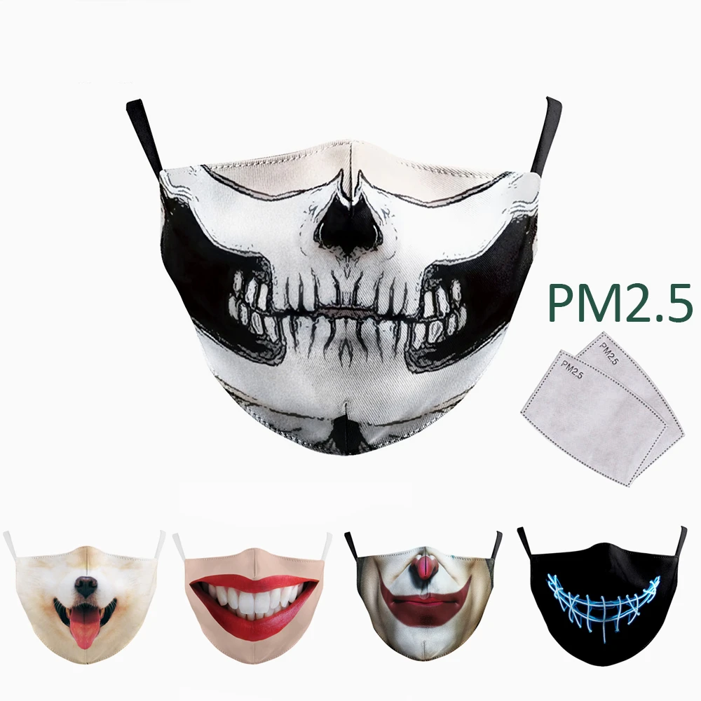 Маска для лица многоразовая PM2.5 с принтом модная тканевая защитная маска