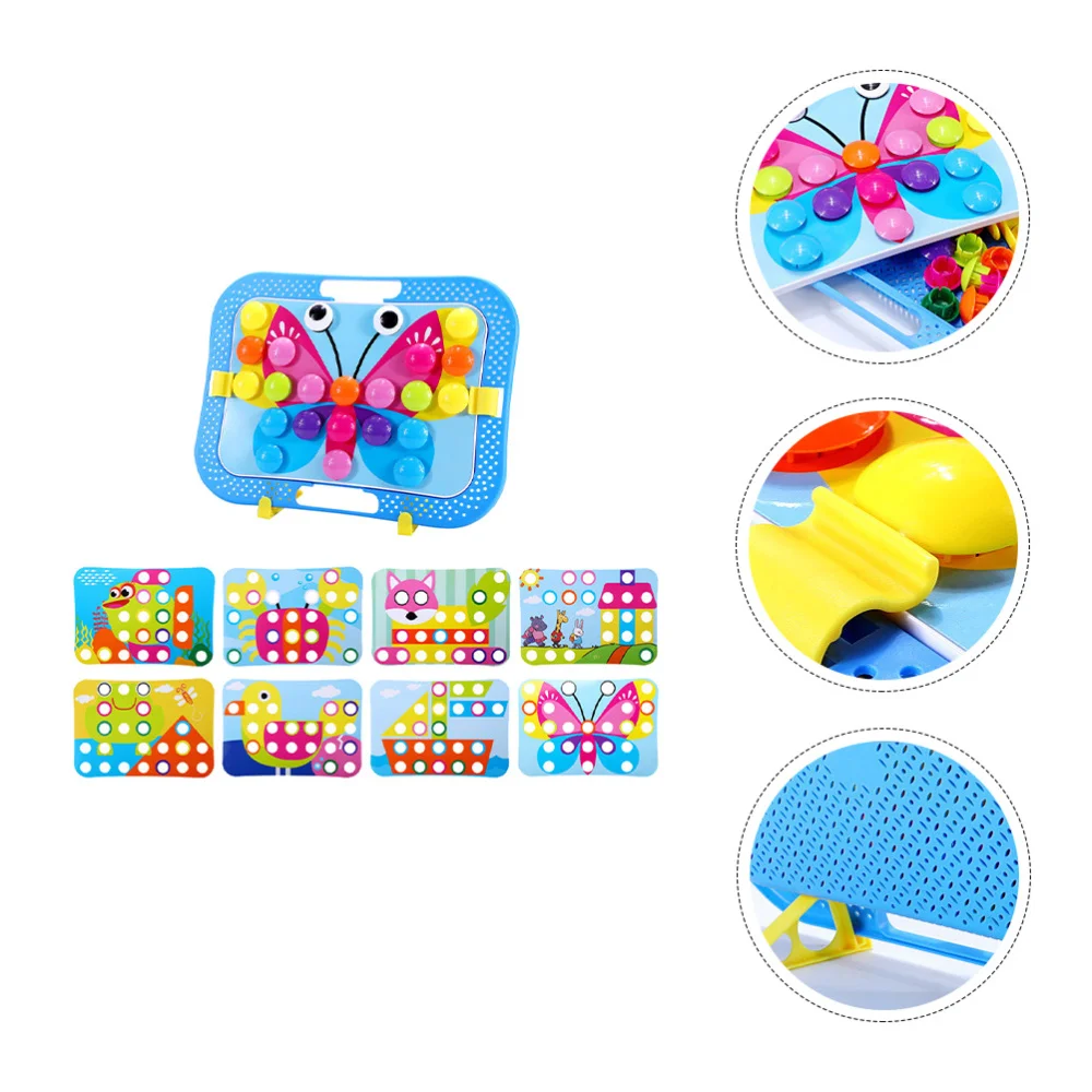 

1 Set Cartoon Button Puzzle Educational Kids Nail Jigsaw Mushroom Nail