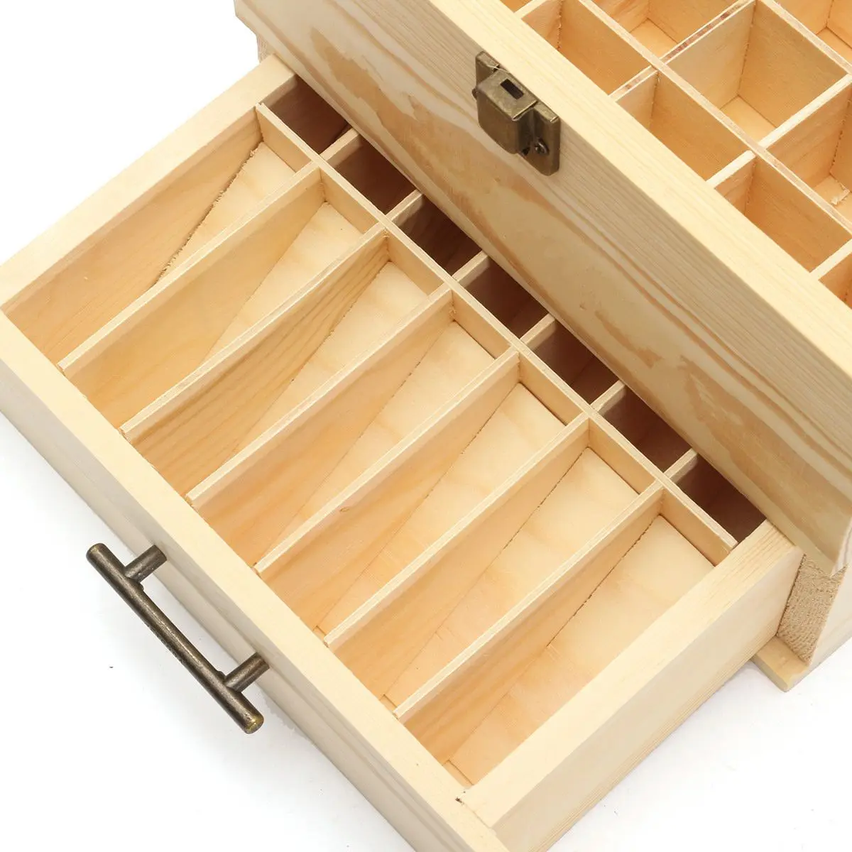 

59 Slots Essential Oil Carrying Case Aromatherapy Wooden Storage Box Organizer Container Jewelry Treasure Storage 3 Tier 3 Layer