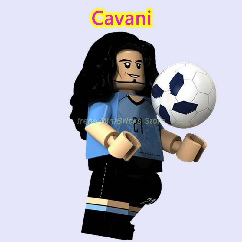 Cavani Football Player Cristiano Ronaldo Neymar Beckham Kobe Bryant Messi Pogba Modric Labron James Toys For Children Building Blocks - Цвет: Cavani