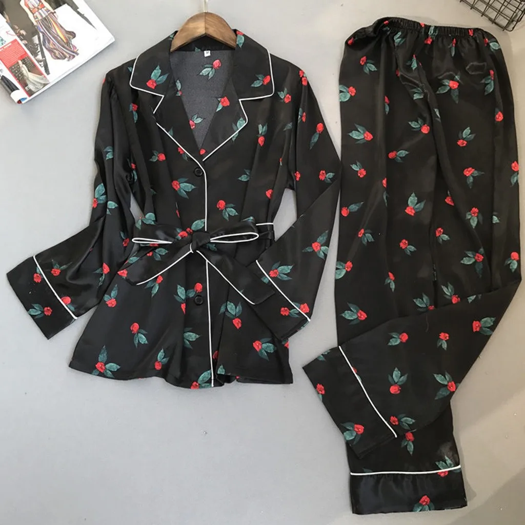 Весенняя пижама с принтом Женский пижамный комплект Пижамный костюм из вискозы