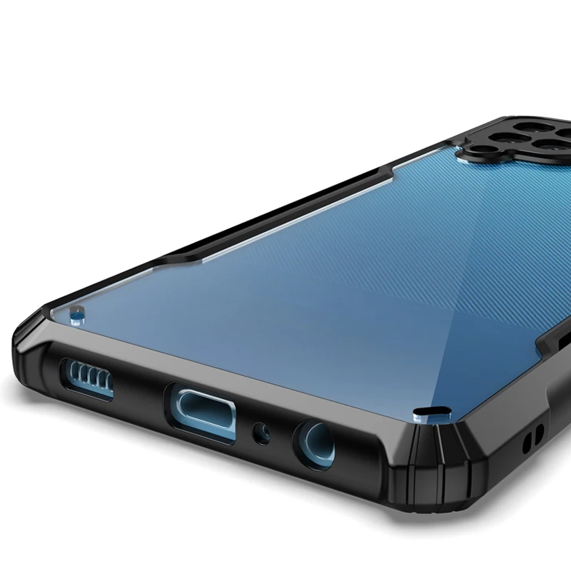 Роскошный противоударный прозрачный чехол с рамкой для телефона Samsung Galaxy A12 A22 A 12